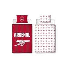 Arsenal FC Duvet Cover Bedding Set Single Reversible Lightning Gunners Boys