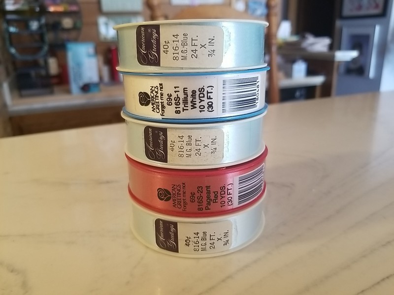 Lot of 5 NOS Rolls American Greetings Gift Ribbon 3/4" Wide