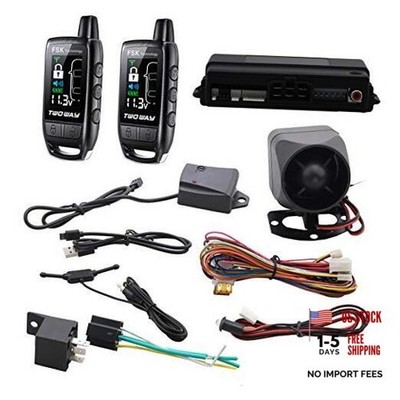 EC206-B 2 Way car Alarm System with Rechargeable LCD Pager Vibration Alarm