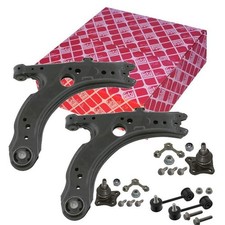 2 Febi Querlenker + Traggelenke + Koppelstangen vorne für Seat Leon Skoda