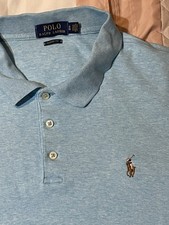 Polo Ralph Lauren, Light Blue, Cotton Polo Shirt , Size X Large Men  s Classic