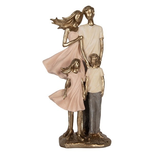 Clayre & Eef Dekofigur Familie Goldfarbig 17 X 11 X 35 Cm Polyresin-image