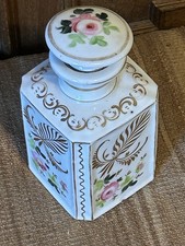 Antique HP French Porcelain Old Paris Floral Gilded Cologne Perfume Bottle