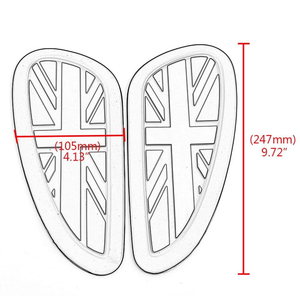 3Pcs Universal Fuel Gas Tank Knee Pads Protector Union Jack For Triumph Honda — 第 2/4 张图片