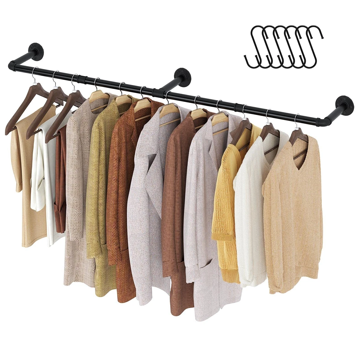 Matte Black Modern Garment Rack