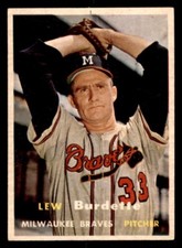 1957 Topps Baseball #208 Lew Burdette NM/MT *f1