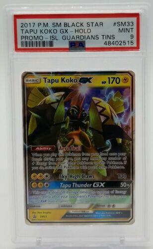2017 Pokemon S.M. TAPU KOKO GX PSA 9 schwarzer Stern Promo Island Guardians Dose SM33