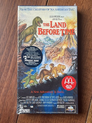 The Land Before Time VHS 1988 McDonalds Exclusive 1994 Promo Sealed - Picture 1 of 6