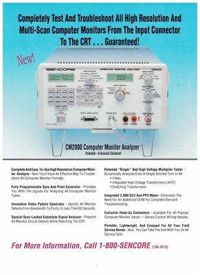 SENCORE CM2000 (NEW) with Owners Manual & 6-Month Full Warranty, Cal ...