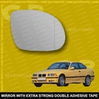 For BMW M3 E36 wing mirror glass 92-99 Right Driver side with Wide Angle