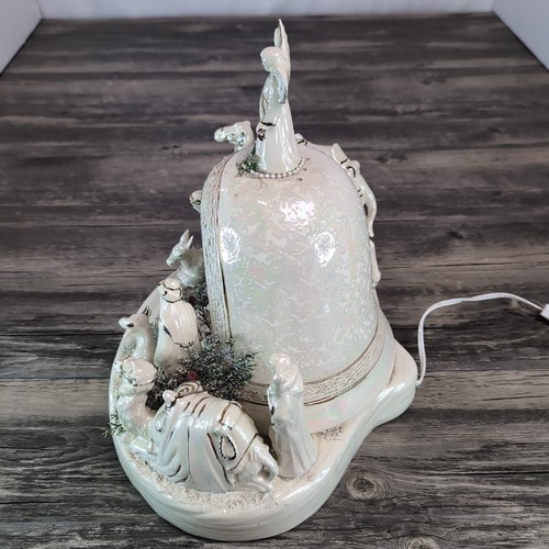 VTG Fiberoptic Nativity Scene Glazed Ceramic Christmas Decor Table Display Piece - Picture 10 of 16