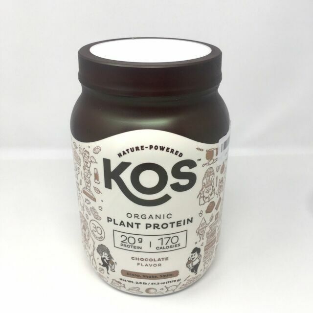 KOS Organic Plant Protein Powder, Chocolate 1170g (30 Servings) for