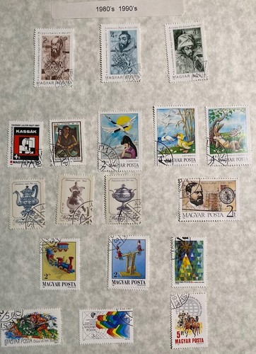Hungary Magyar Posta Stamps 1986 Booklet 8 S/S, Lot of 222 Stamps 1950's-1990's - Picture 22 of 24