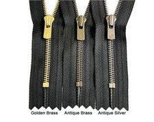 EXCELLA Zipper YKK 2 Closed-End Color Black 7"or 9" and Element Color