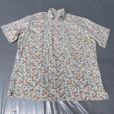 Reyn Spooner Polo Shirt Button Down Mens Sz XL Tropical Floral Hawaiian Casual