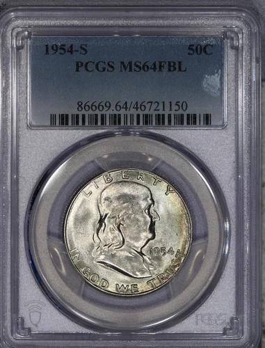1954-S Franklin Half Dollar 50c PCGS MS64 FBL