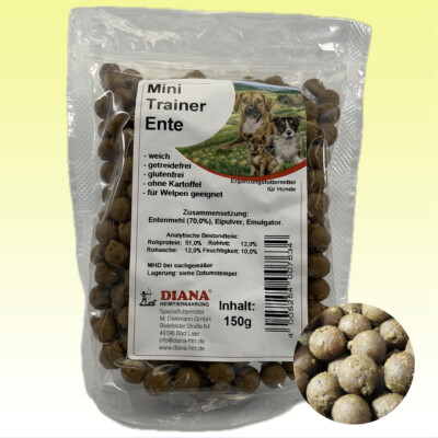 Diana Mini Trainer ''Ente'' 150g | Belohnung|Erziehung|Hundesnack|Welpe bis Senior