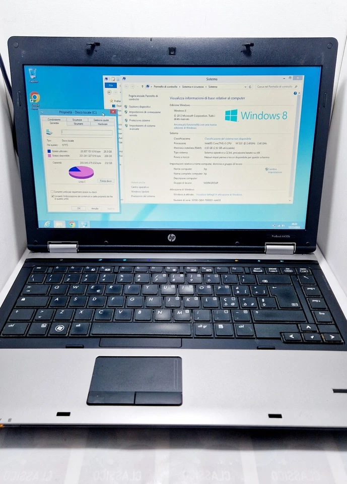 Notebook Probook hp 6450b Pc Portatile 250 Gb HHD Windows 8 Wifi Processore i5 - Imagen 2 de 4