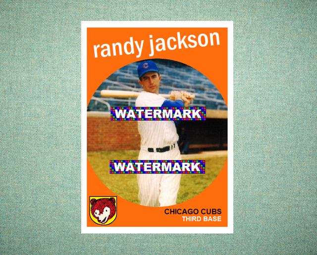 Randy Jackson Chicago Cubs 1959 Style Custom Baseball Art Card eBay