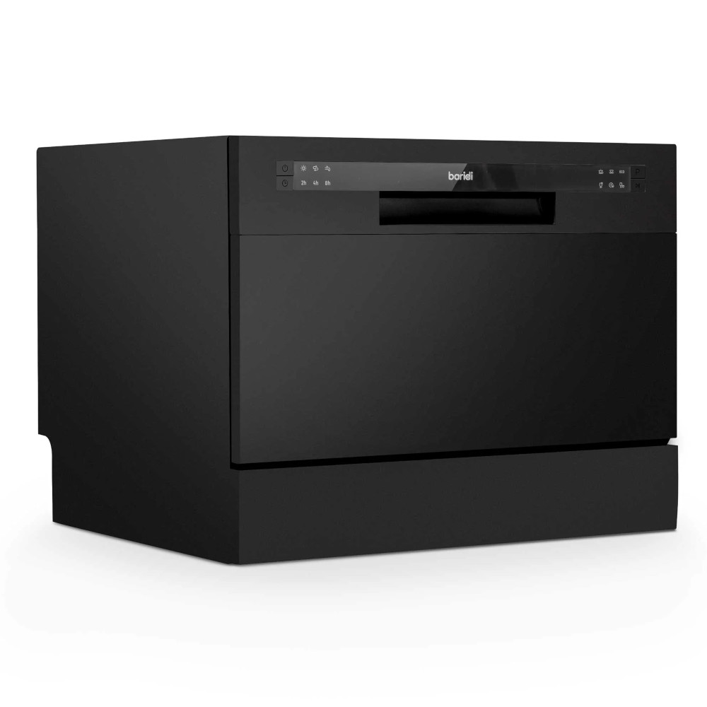 Compact Tabletop Dishwasher 6.5L Countertop 6 Place Settings Black Baridi DH85 A