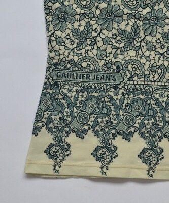 90s Vintage JEAN PAUL GAULTIER Sleeveless Tank Top Lace Print