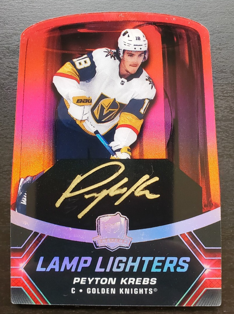 Peyton Krebs #LL-KR Hockey Cards 2020 Upper Deck The Cup Lamp Lighters Autographs trading card — raw and PSA graded price guide