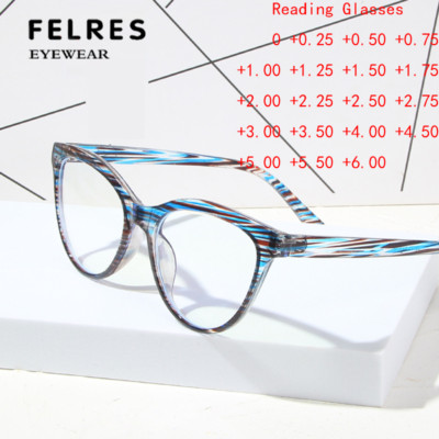 Women Cat Eye Blue Light Blocking Reading Glasses Clear Lens Full Frame Glasses