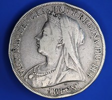 1899 LXII Victoria Crown, five shillings coin, 92.5% silver  [32547]