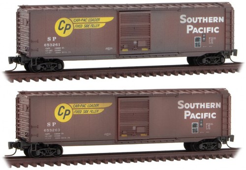 Micro-Trains MTL Z-Scale 50ft Box Cars Southern Pacific/SP (Weathered) 2-Pack