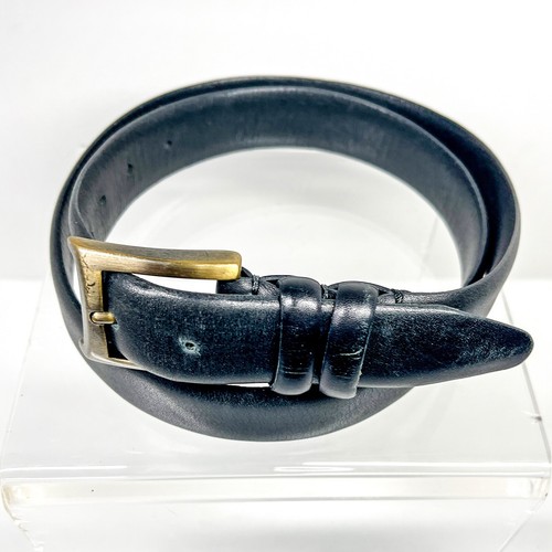Black Leather Brushed Brass Buckl | eBay