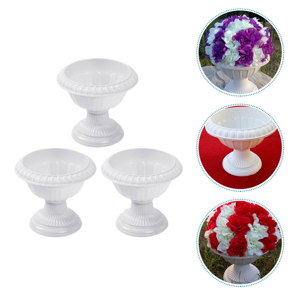 3 Pcs Succulent Pot Roman Basin Guidepost Column Design Flower Pots