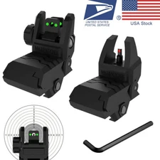 Tactical Folding Back Up Sight Front & Rear Flip Up Sights Set 20mm Rail Mount