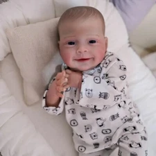 Lifelike Smiling 18" Reborn Baby Dolls Cloth Body Handmade Real Life Infant Gift