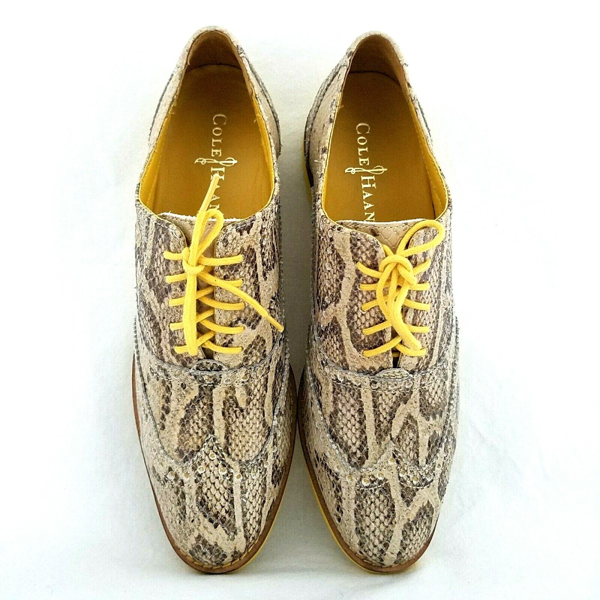 Cole Haan Brown Leather Wingtip Oxfords with Yellow Sole Men main image 4