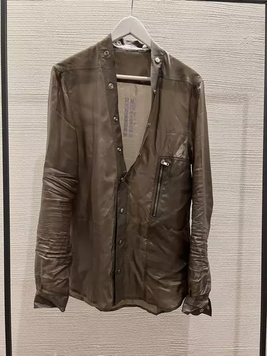 Rick Owens Authentic Larry Shirt Men RU21S6287-J Cupro Dust Used from Japan