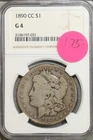 1890 CC Morgan Silver Dollar NGC G 4 Good Carson City #7-031