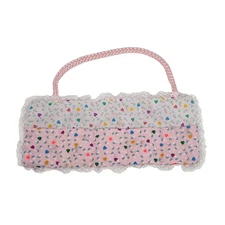 VINTAGE 1989 TYCO QUINTS REPLACEMENT PINK HEART SLEEPING BAG / BLANKET - SPOTS