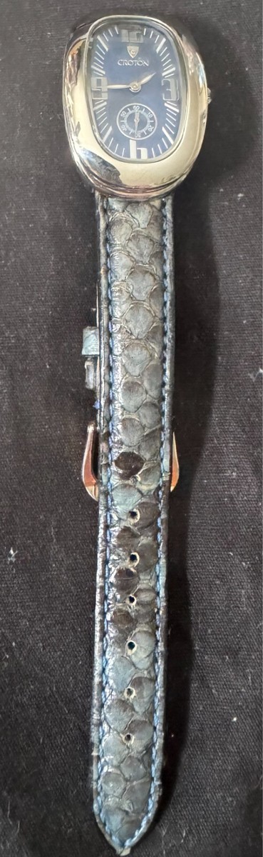 CROTON WATCH STAINLESS STEEL SWISS QUART PYTHON STRAP | eBay display picture 1