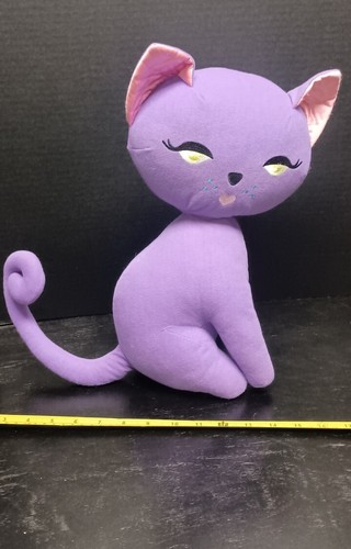 Rare Retro Mid Century Modern Vibe Purple Plush Kitty Cat 15" - Picture 13 of 13