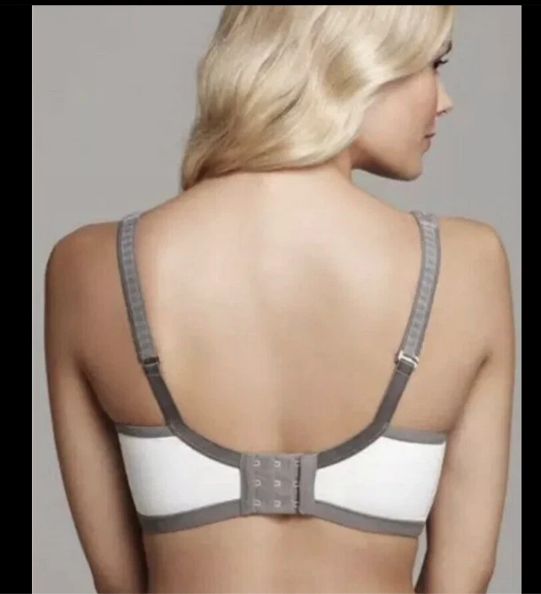 Natori 731050 Yogi Convertible Contour 高冲击运动文胸 白色/灰色 US 34H — 第 3/4 张图片