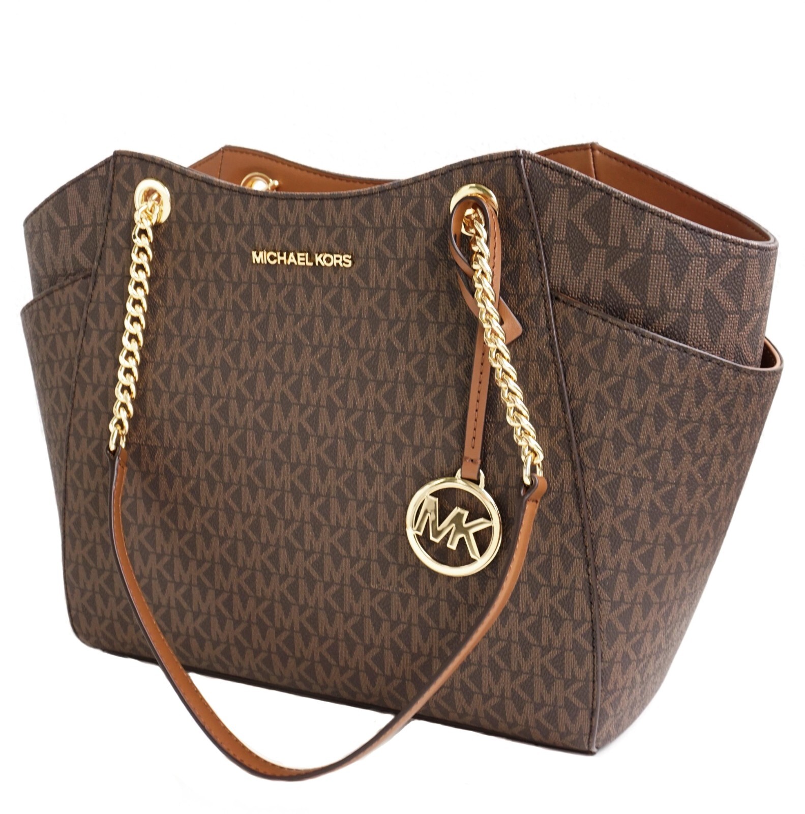 Michael Kors Mujer Bolso de Mano Jet Set Viaje Cadena LG Braun Nuevo