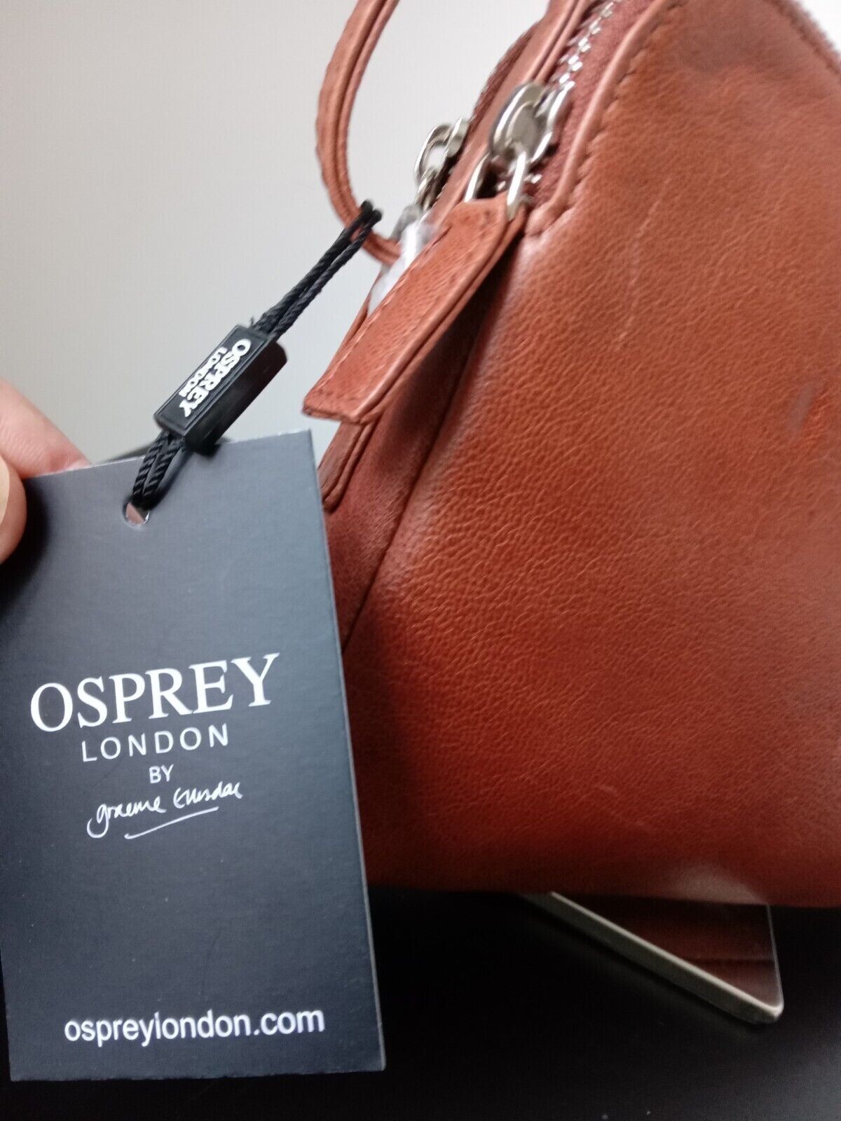 OSPREY LONDON JURA CROSSBODY BAG COGNAC CRUNCH LEATHER HANDBAG **RRP £