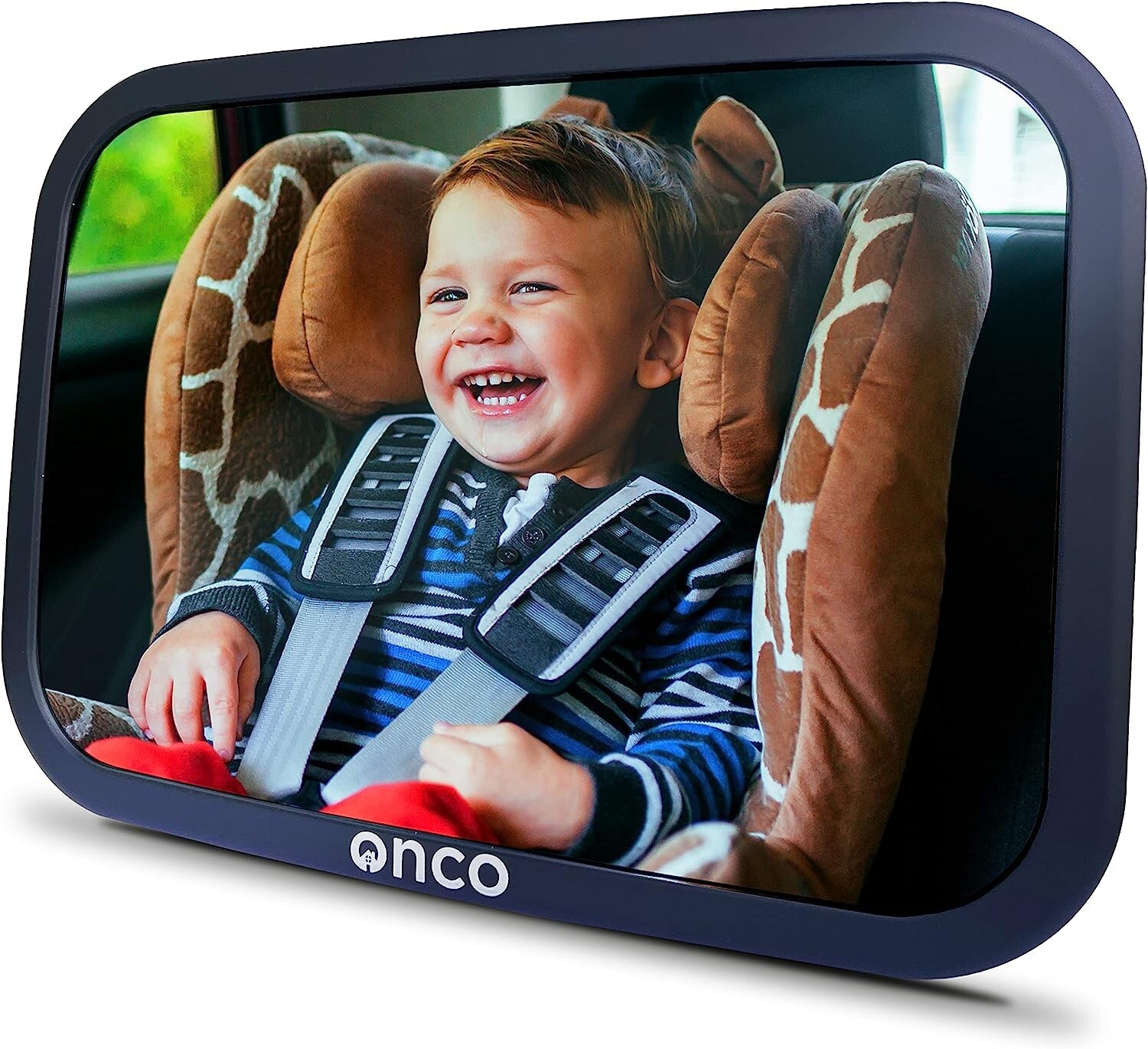 Miroir Voiture Bébé Incassable Onco Noir XL pour Siège Arrière