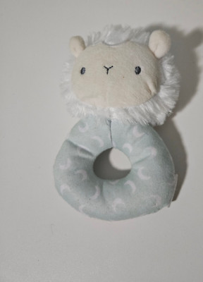 Ingenuity WHITE MINT SHEEP Lamb Plush RATTLE 15cm Approx Baby Comfort Toy Play
