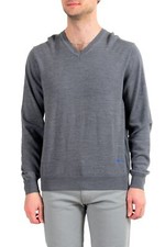 Just Cavalli Men's 100 Wool Gray V-Neck Sweater US M IT 50