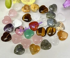 Wholesale Lot 30 Pcs 20mm Mix Crystal Hearts Nice Quality Healing Energy