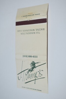 J. Trump's Racine Wisconsin 30 Rear Strike Matchbook Cover