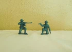MARX 60mm METALLIC BLUE lot of 2 Cavalry troopers kneeling & firing orig issue