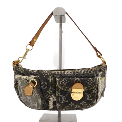 LOUIS VUITTON Pouchy M95382 Monogram Denim Patchwork Handbag Bag