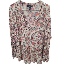 Nine West Tunic Floral Pop Over Womens Size XXL Cottagecore Bloomcore